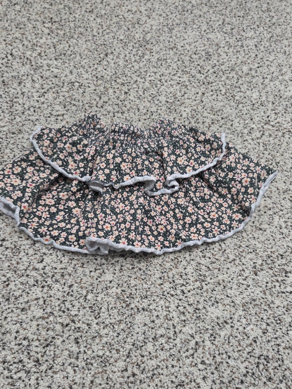 Zara Black Floral Layered Skirt with Pink Flowers